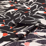 Organic cotton hand printed fabric spica garden "Swallows" by Aiko Hattori - nomura tailor