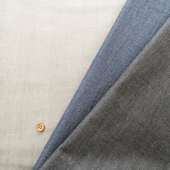 Cotton Soft Denim Herringbone Fabric - Plain - nomura tailor