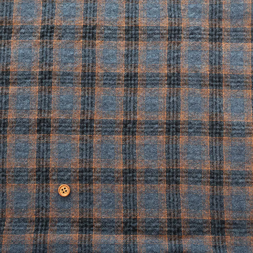Wool Cotton Stretch Fabric - Check - nomura tailor
