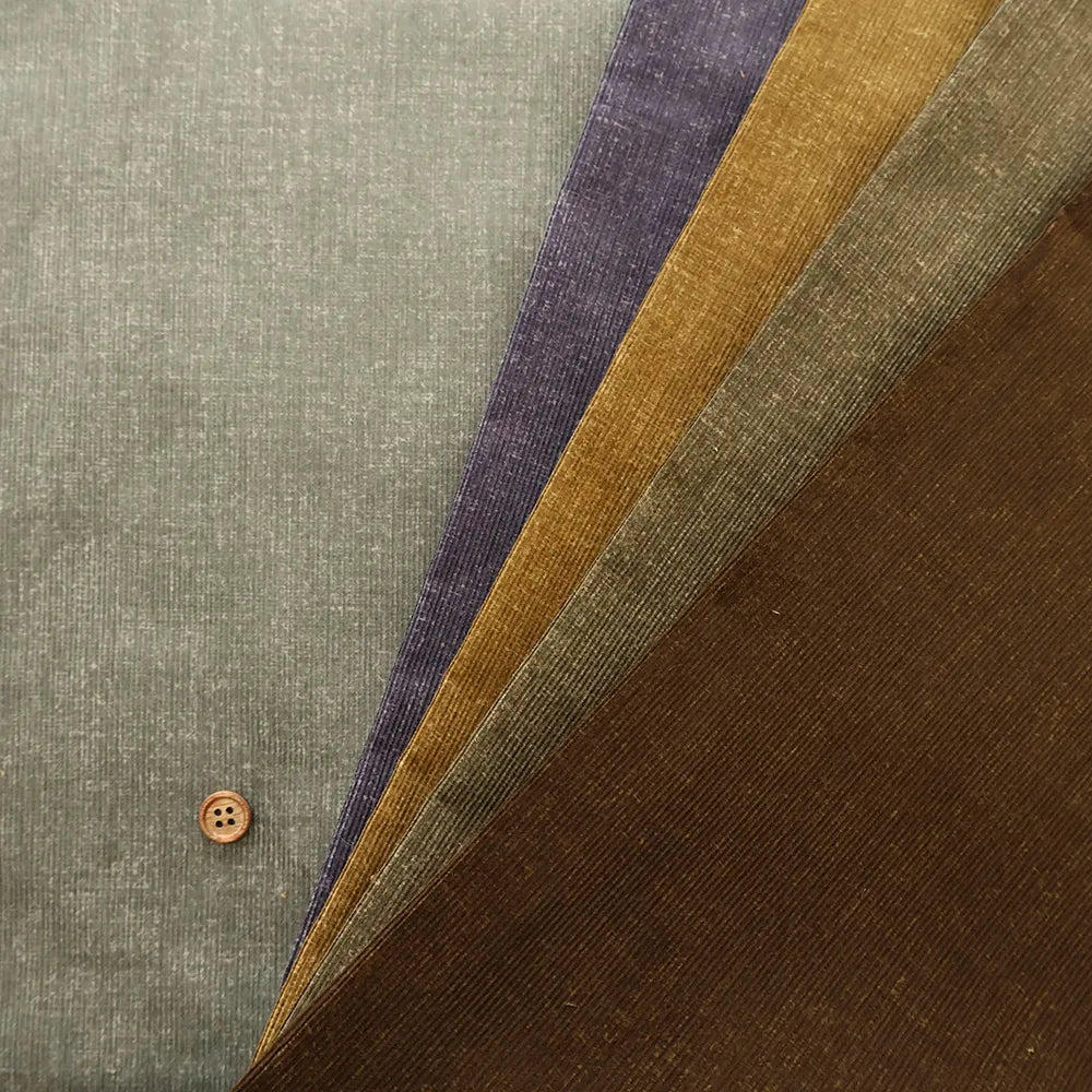 Cotton Corduroy Printed Fabric - Paint - Natural Effect - nomura tailor
