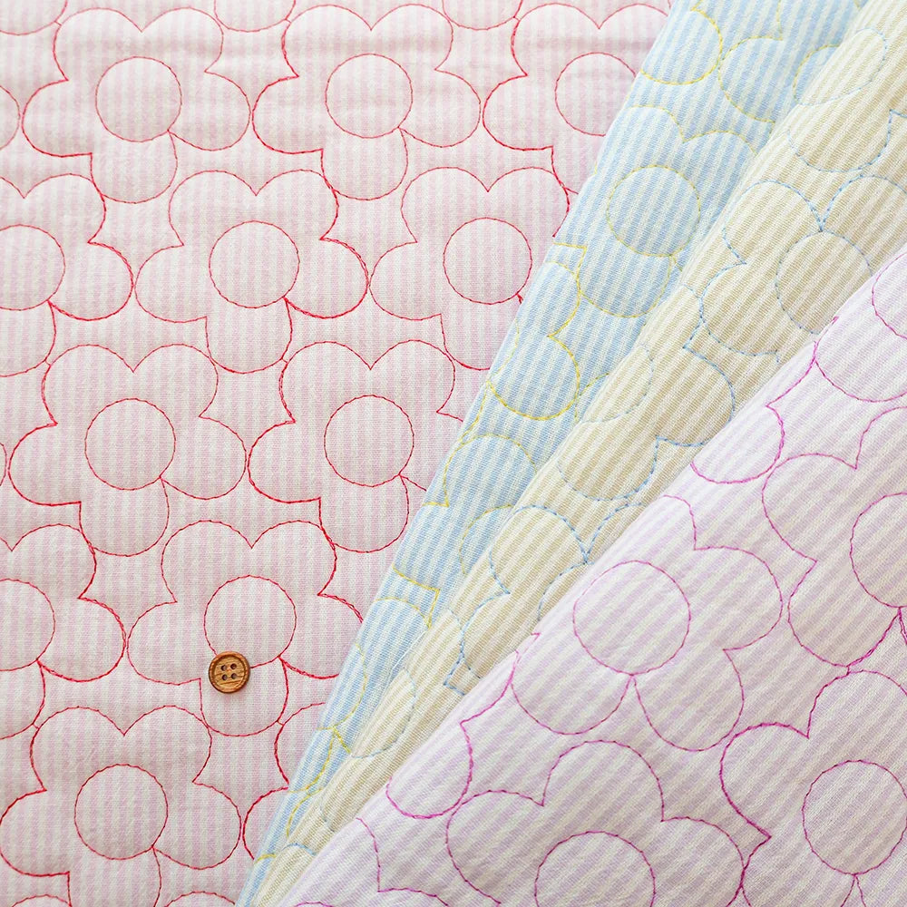 Made in China Cotton Embroidered Quilted Fabric - Flowers - nomura tailor