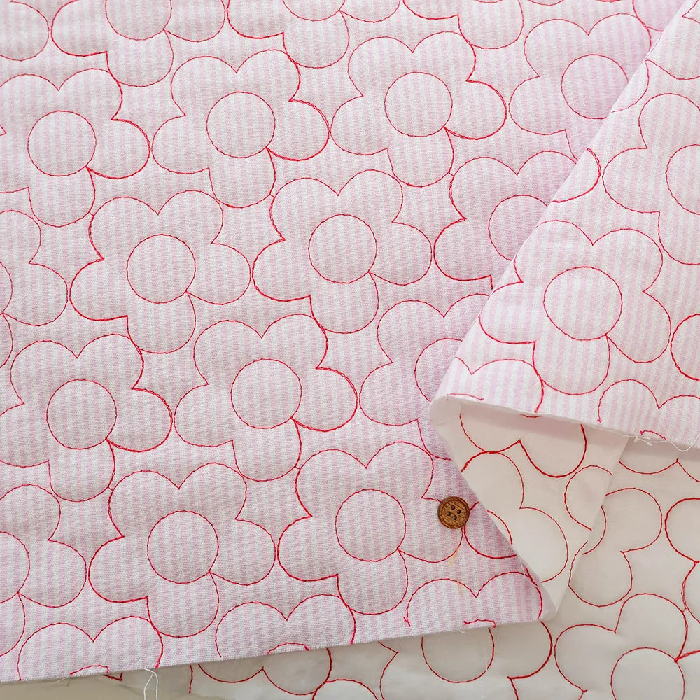 Made in China Cotton Embroidered Quilted Fabric - Flowers - nomura tailor