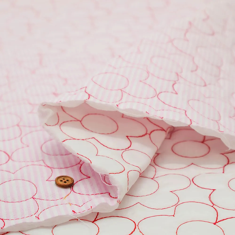 Made in China Cotton Embroidered Quilted Fabric - Flowers - nomura tailor
