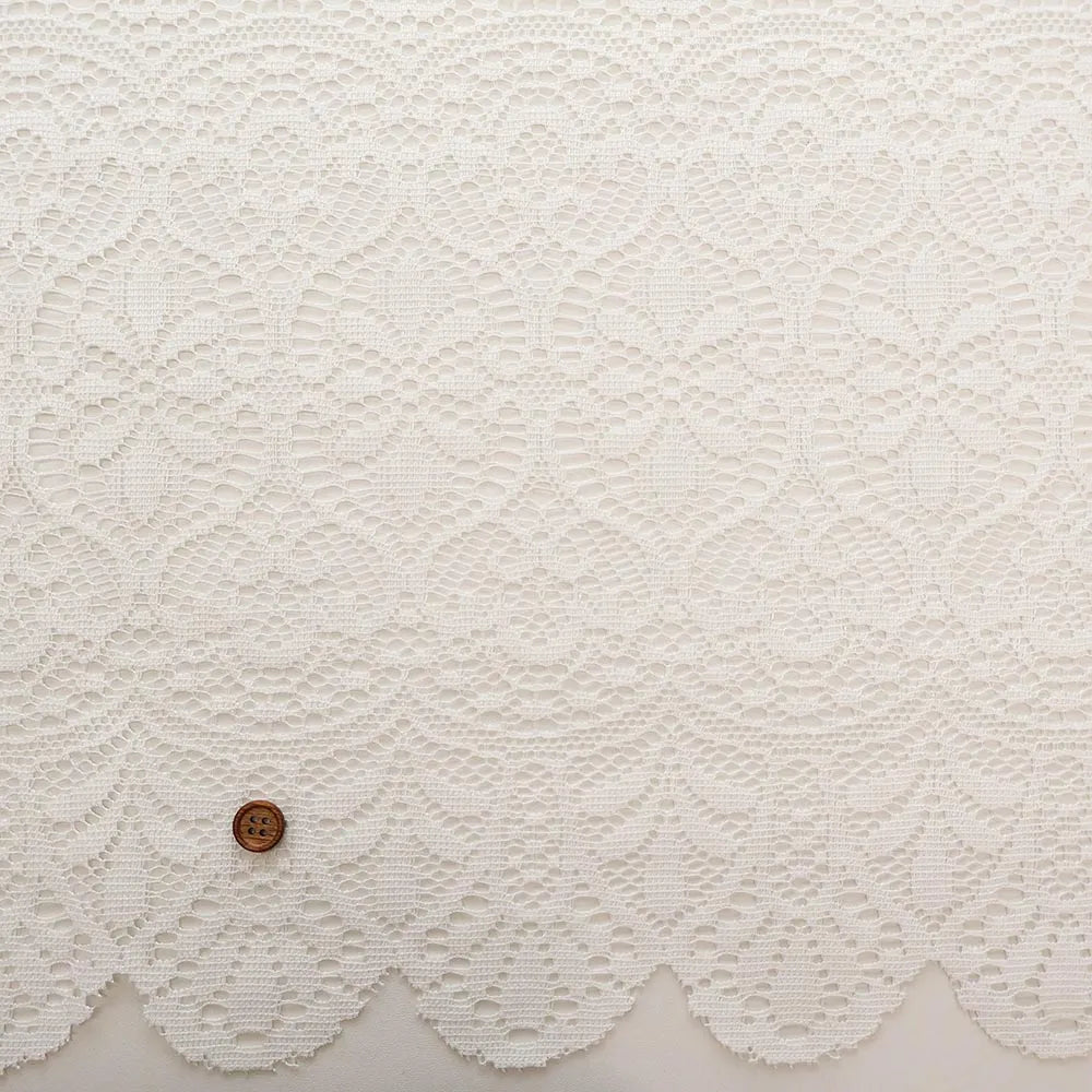 Polyester Café Curtain Fabric - Floral Lace Approx.50cm length - nomura tailor