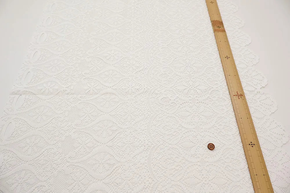 Polyester Café Curtain Fabric - Floral Lace Approx.50cm length - nomura tailor