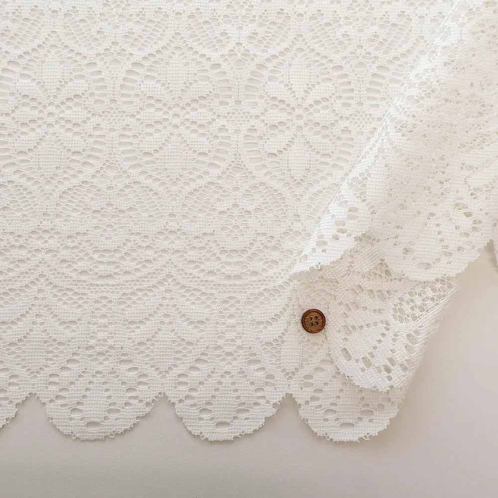 Polyester Café Curtain Fabric - Floral Lace Approx.50cm length - nomura tailor