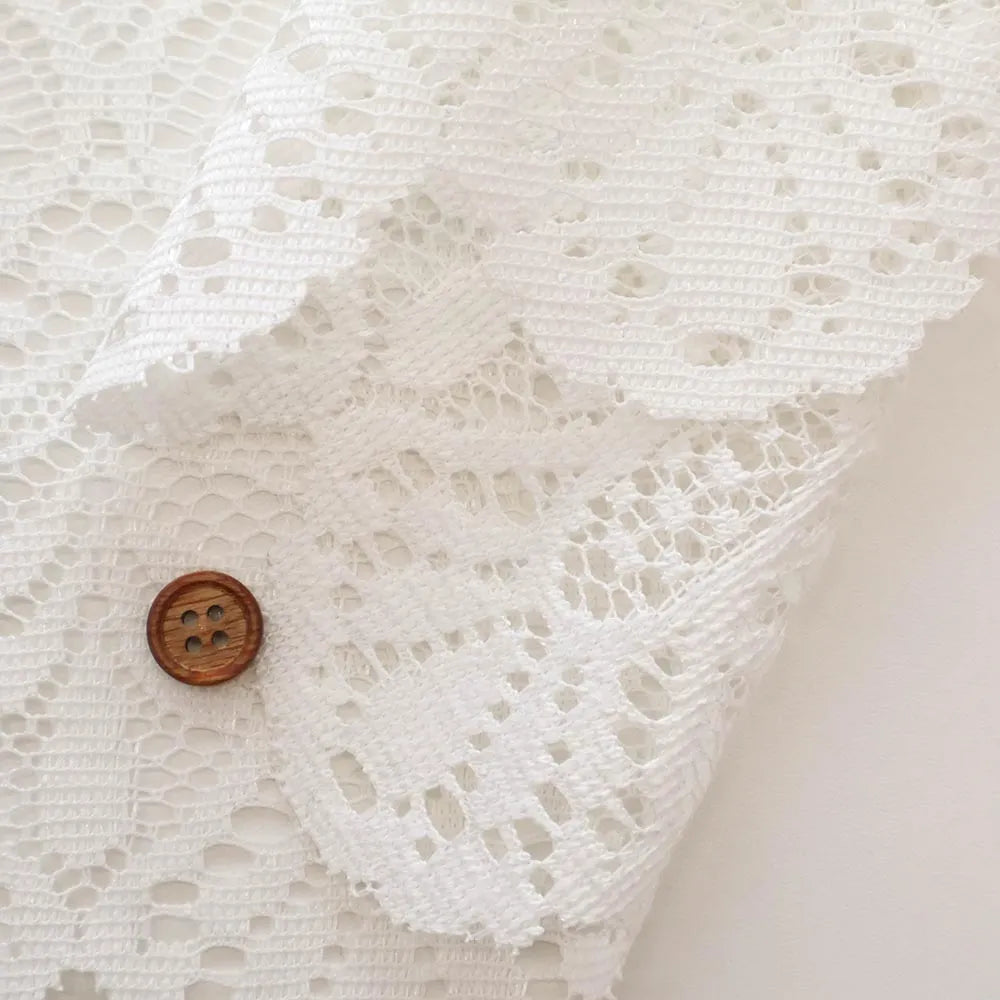 Polyester Café Curtain Fabric - Floral Lace Approx.50cm length - nomura tailor