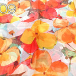 Polyester Organza Printed Fabric Big Flower - nomura tailor