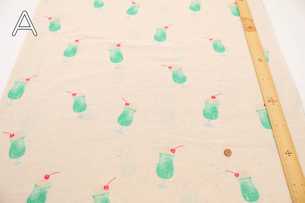 Air-tumbled C/L Sheeting Printed Fabric - Cream Soda - nomura tailor