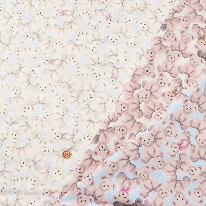 Cotton double gauze printed fabric Fluffy Bear - nomura tailor