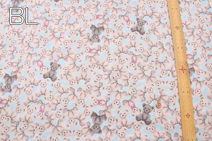 Cotton double gauze printed fabric Fluffy Bear - nomura tailor