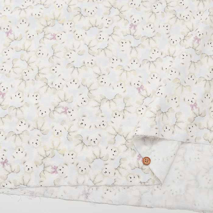 Cotton double gauze printed fabric Fluffy Bear - nomura tailor