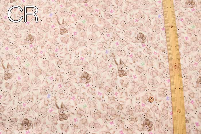 Cotton double gauze printed fabric Fluffy Bunny - nomura tailor