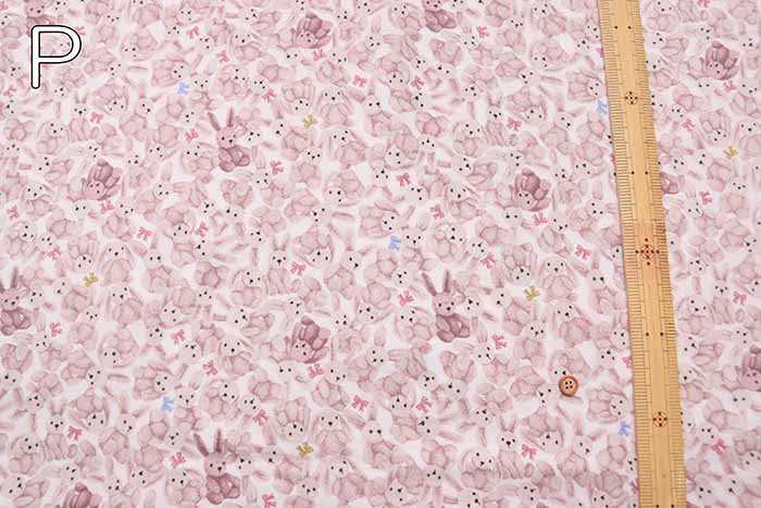 Cotton double gauze printed fabric Fluffy Bunny - nomura tailor