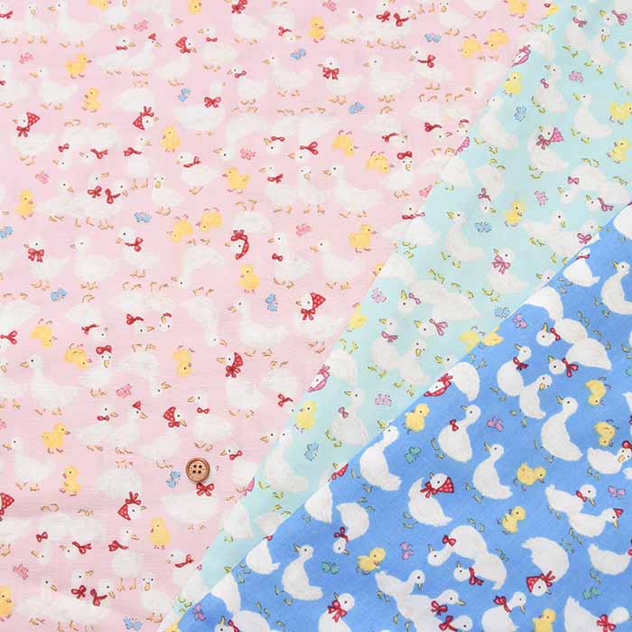 Cotton double gauze printed fabric Waddling Duck - nomura tailor