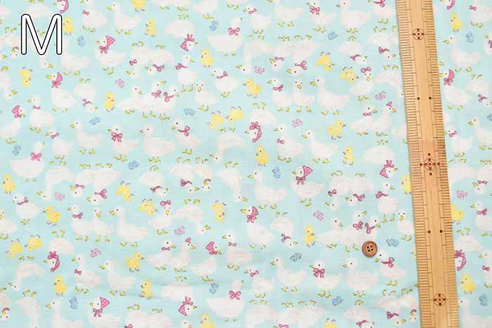 Cotton double gauze printed fabric Waddling Duck - nomura tailor