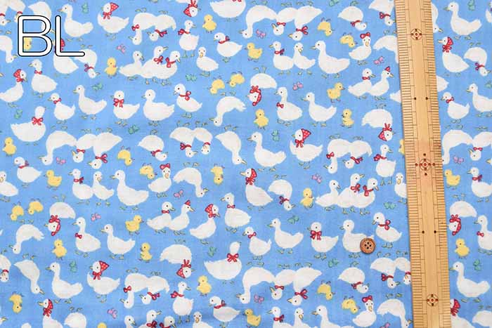 Cotton double gauze printed fabric Waddling Duck - nomura tailor