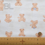 Cotton Double Gauze Print Fabric - Stuffed Bear - nomura tailor