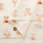 Cotton Double Gauze Print Fabric - Stuffed Bear - nomura tailor