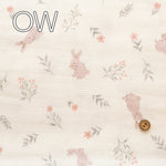 Cotton Double Gauze Print Fabric - Flower Rabbit - nomura tailor