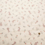 Cotton Double Gauze Print Fabric - Flower Rabbit - nomura tailor