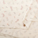 Cotton Double Gauze Print Fabric - Flower Rabbit - nomura tailor