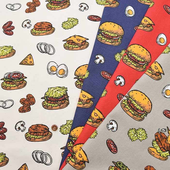 Cotton Ox Printed Fabric bambina Burger Material - nomura tailor