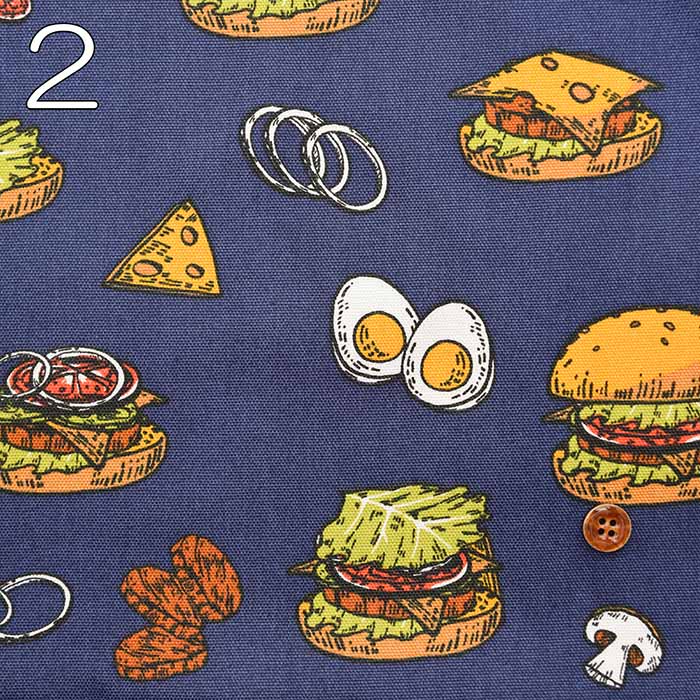 Cotton Ox Printed Fabric bambina Burger Material - nomura tailor