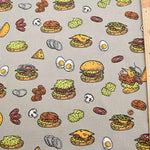 Cotton Ox Printed Fabric bambina Burger Material - nomura tailor