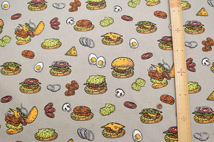 Cotton Ox Printed Fabric bambina Burger Material - nomura tailor