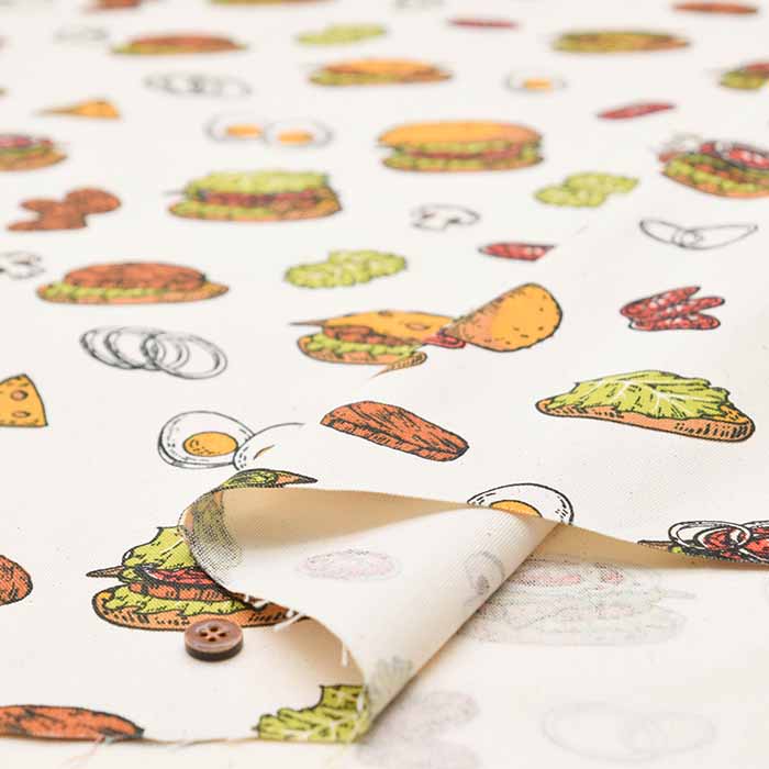 Cotton Ox Printed Fabric bambina Burger Material - nomura tailor