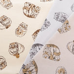 Cotton Oxford Printed Fabric - Pallas's Cat - nomura tailor