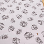 Cotton Oxford Printed Fabric - Pallas's Cat - nomura tailor