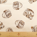 Cotton Oxford Printed Fabric - Pallas's Cat - nomura tailor