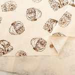Cotton Oxford Printed Fabric - Pallas's Cat - nomura tailor