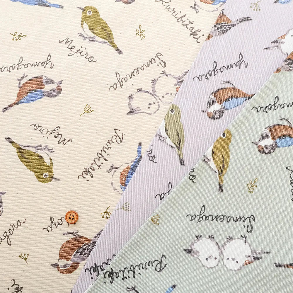 Cotton Oxford Printed Fabric - Wild Birds - nomura tailor