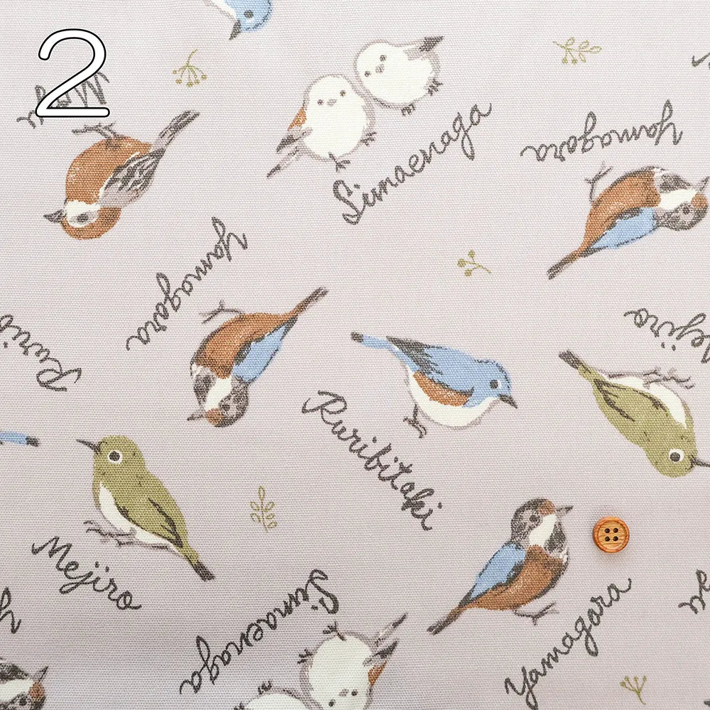 Cotton Oxford Printed Fabric - Wild Birds - nomura tailor