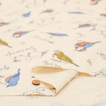 Cotton Oxford Printed Fabric - Wild Birds - nomura tailor