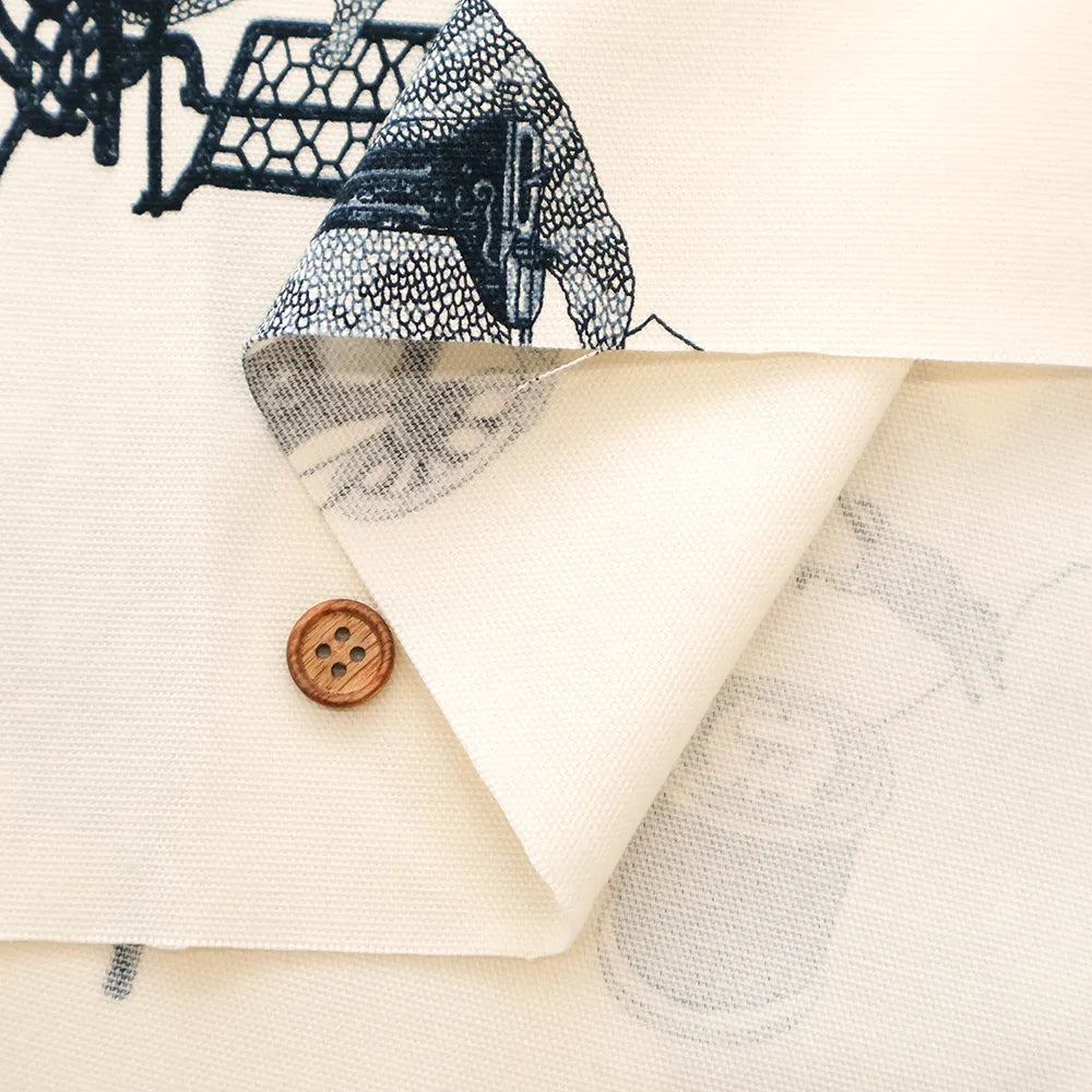 Cotton Oxford Printed Fabric - Cat Sewing Machine - nomura tailor