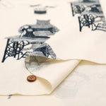 Cotton Oxford Printed Fabric - Cat Sewing Machine - nomura tailor