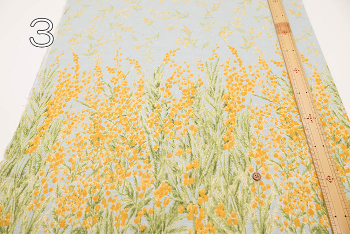C/L Muslin Print Fabric Soft Finished momen-t - Mimosa Border - nomura tailor