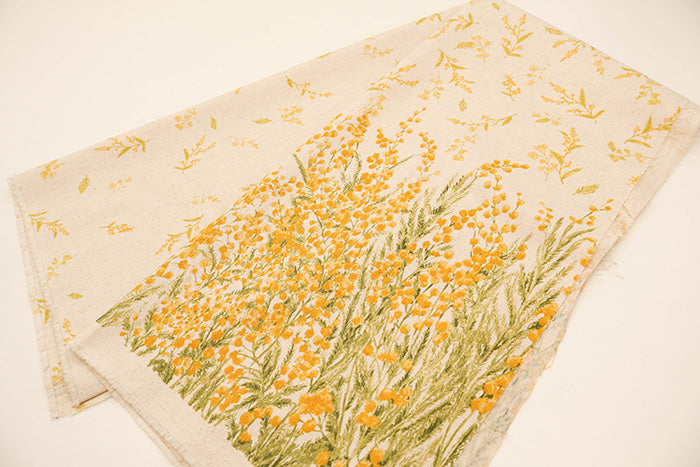C/L Muslin Print Fabric Soft Finished momen-t - Mimosa Border - nomura tailor
