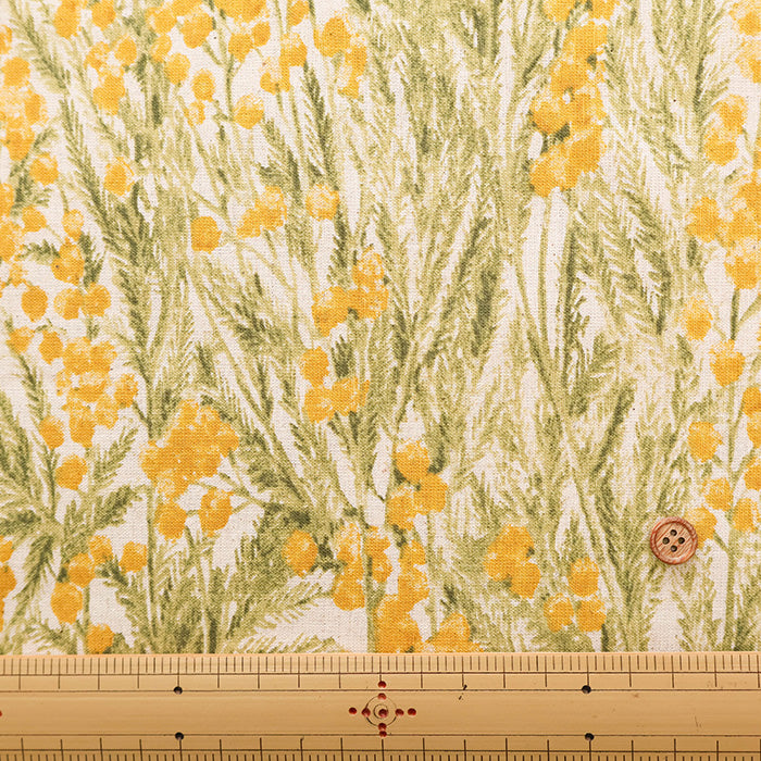 C/L Muslin Print Fabric Soft Finished momen-t - Mimosa Border - nomura tailor