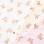 China Cotton Double Gauze Printed Fabric Fluffy Bear - nomura tailor