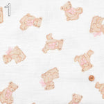 China Cotton Double Gauze Printed Fabric Fluffy Bear - nomura tailor