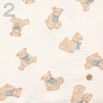 China Cotton Double Gauze Printed Fabric Fluffy Bear - nomura tailor