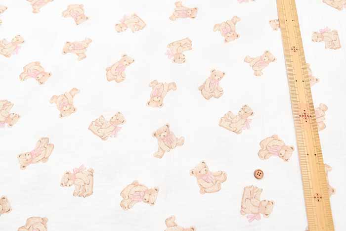 China Cotton Double Gauze Printed Fabric Fluffy Bear - nomura tailor