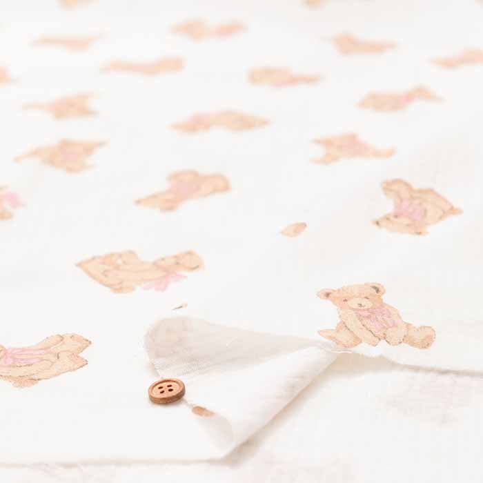 China Cotton Double Gauze Printed Fabric Fluffy Bear - nomura tailor