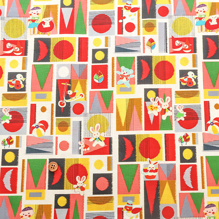 Cotton Sheeting Inkjet Printed Fabric - Yonagadou “Best Friends Forever” - nomura tailor