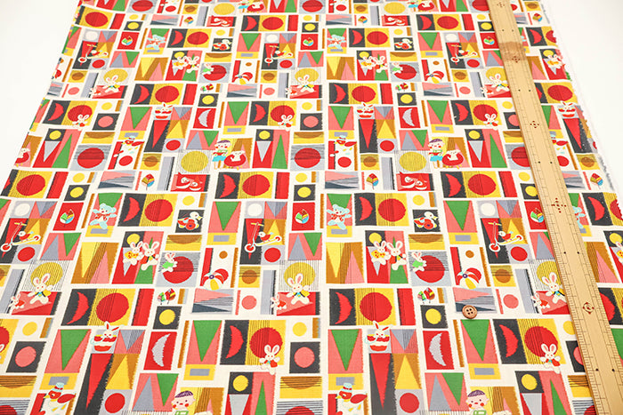 Cotton Sheeting Inkjet Printed Fabric - Yonagadou “Best Friends Forever” - nomura tailor